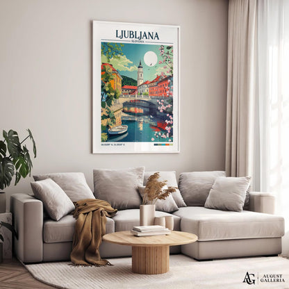 Ljubljana Retro Travel Print