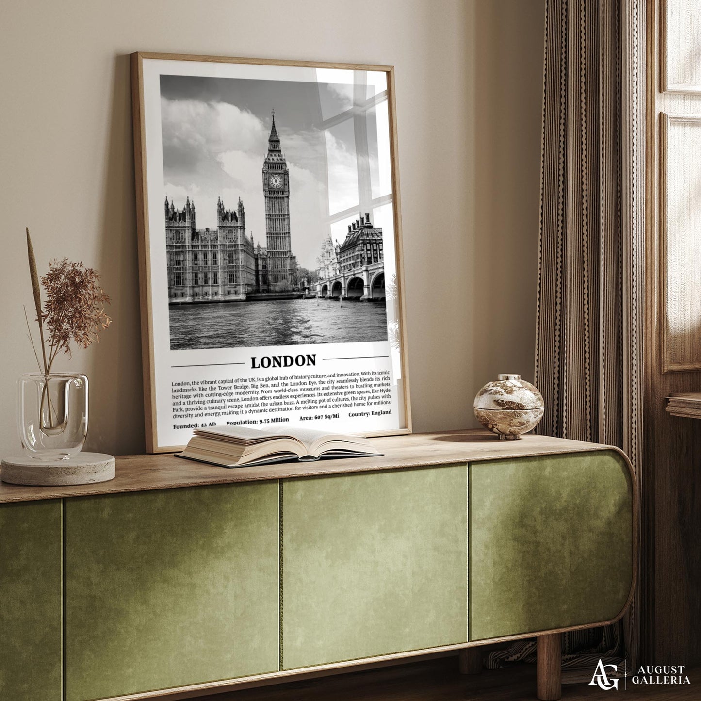 London Black & White City Print