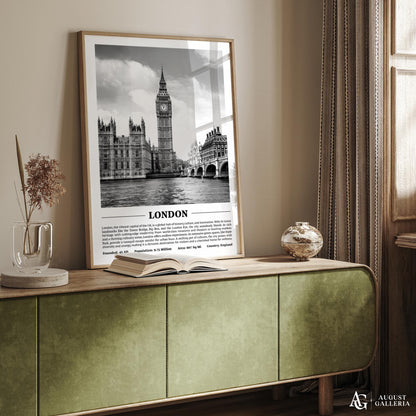 London Black & White City Print