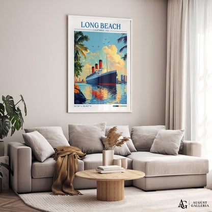 Long Beach California Retro Travel Print