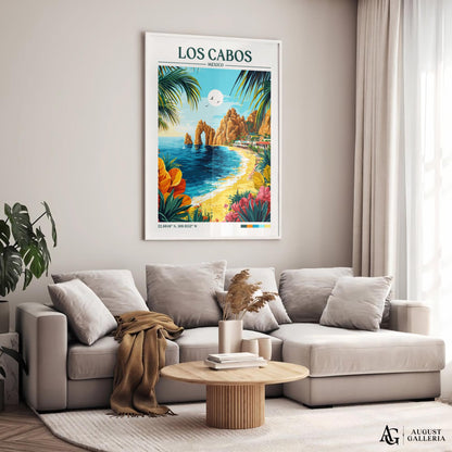 Los Cabos Mexico Retro Travel Print