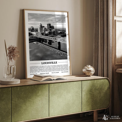 Louisville Black & White City Print