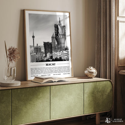 Macau Black & White City Print