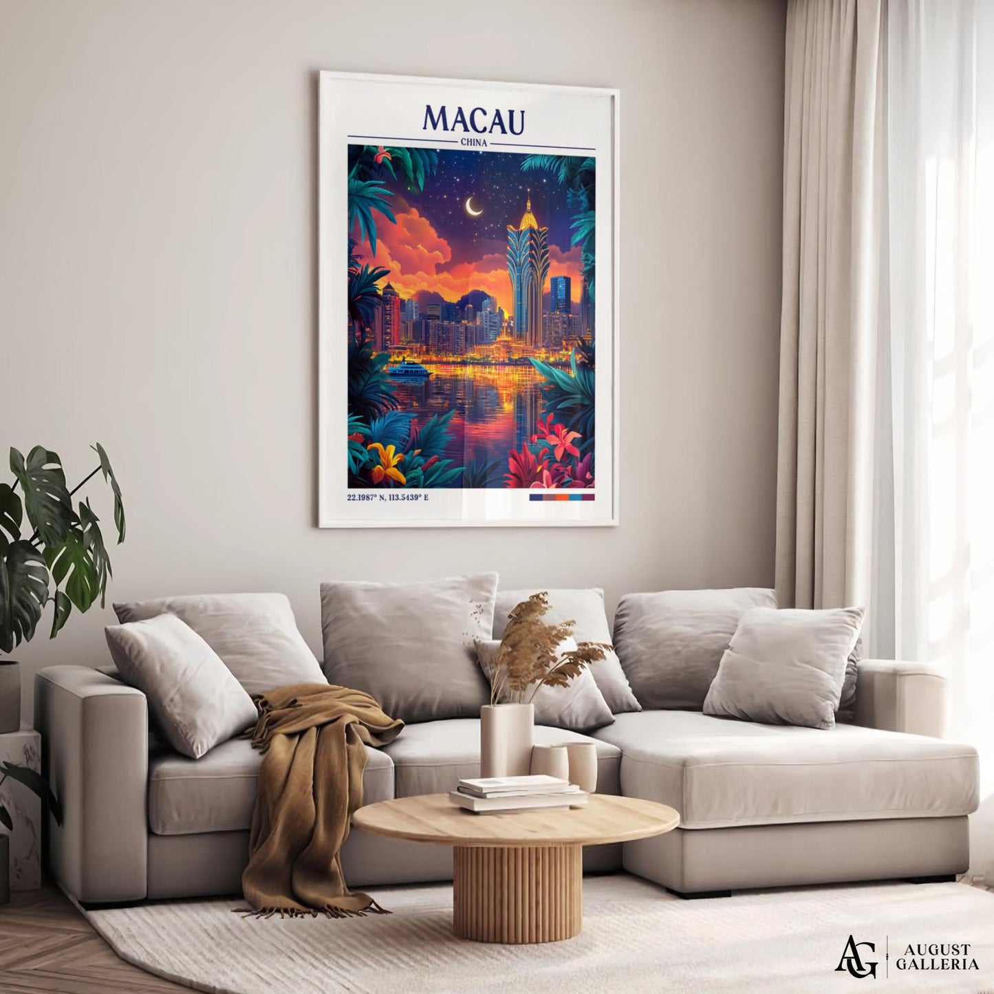 Macau China Retro Travel Print