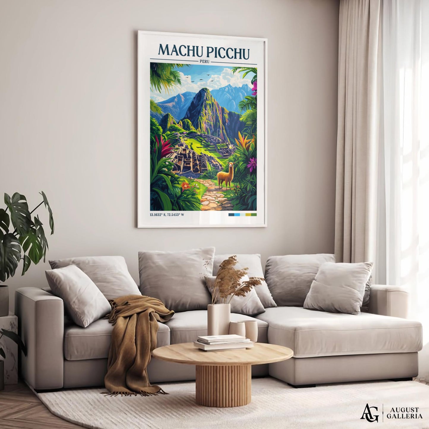 Machu Picchu Retro Travel Print