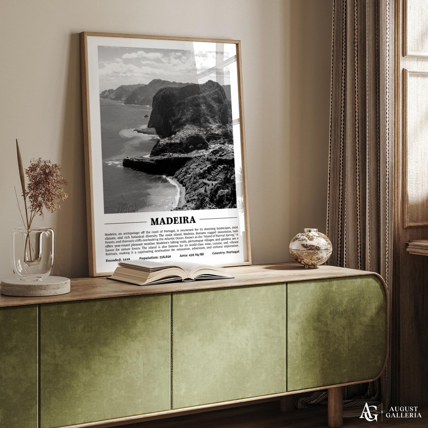 Madeira Black & White City Print