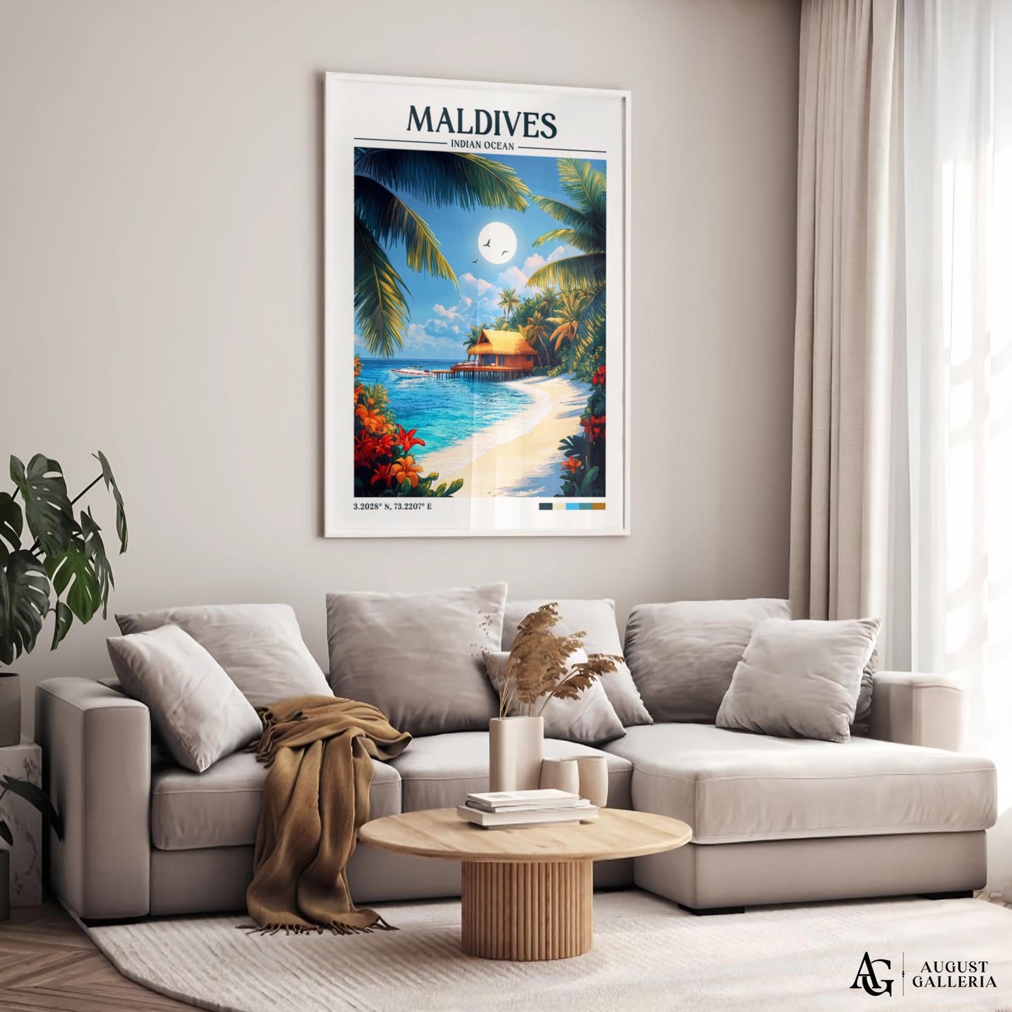 Maldives Retro Travel Print