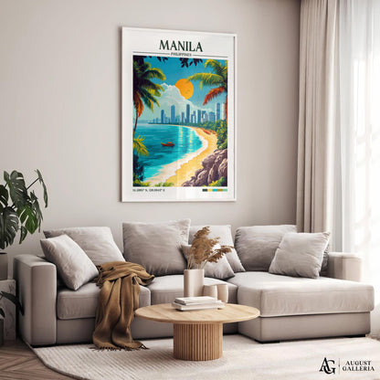 Manila Philippines Retro Travel Print
