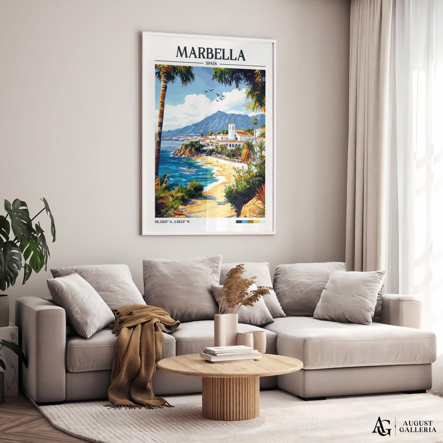 Marbella Spain Retro Travel Print