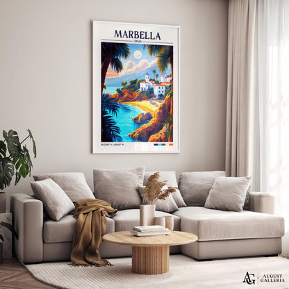 Marbella Spain Retro Travel Print