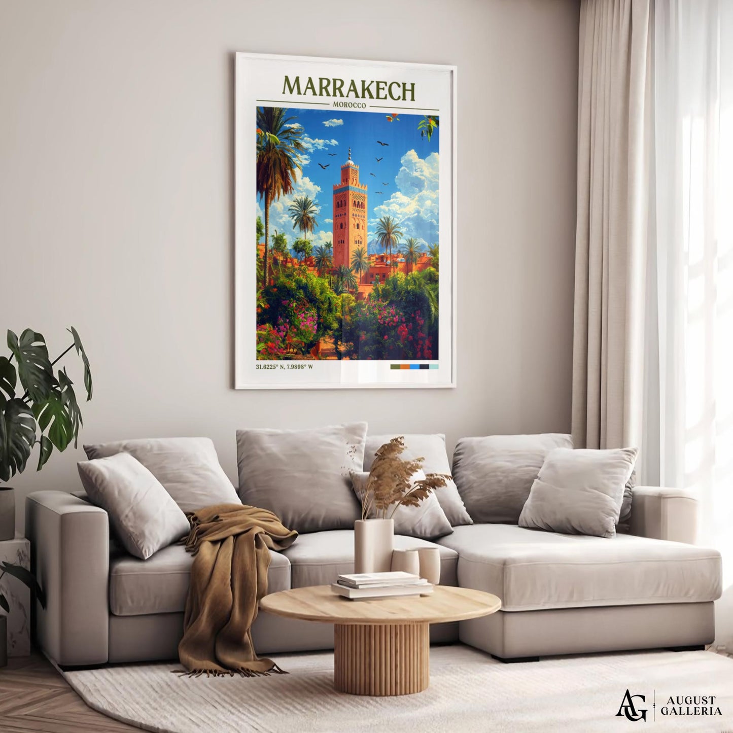 Marrakech Morocco Retro Travel Print