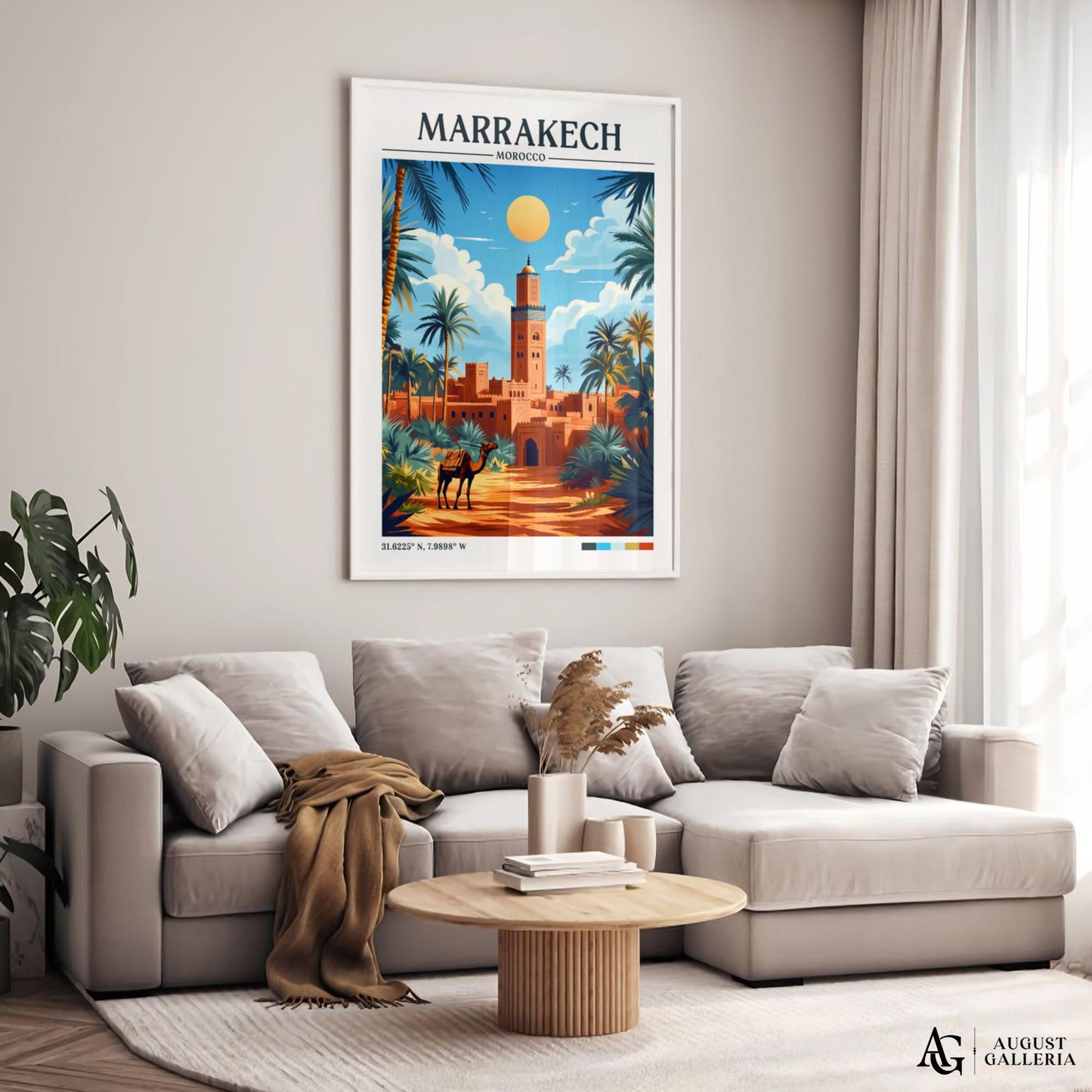 Marrakech Morocco Retro Travel Print