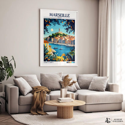 Marseille France Retro Travel Print