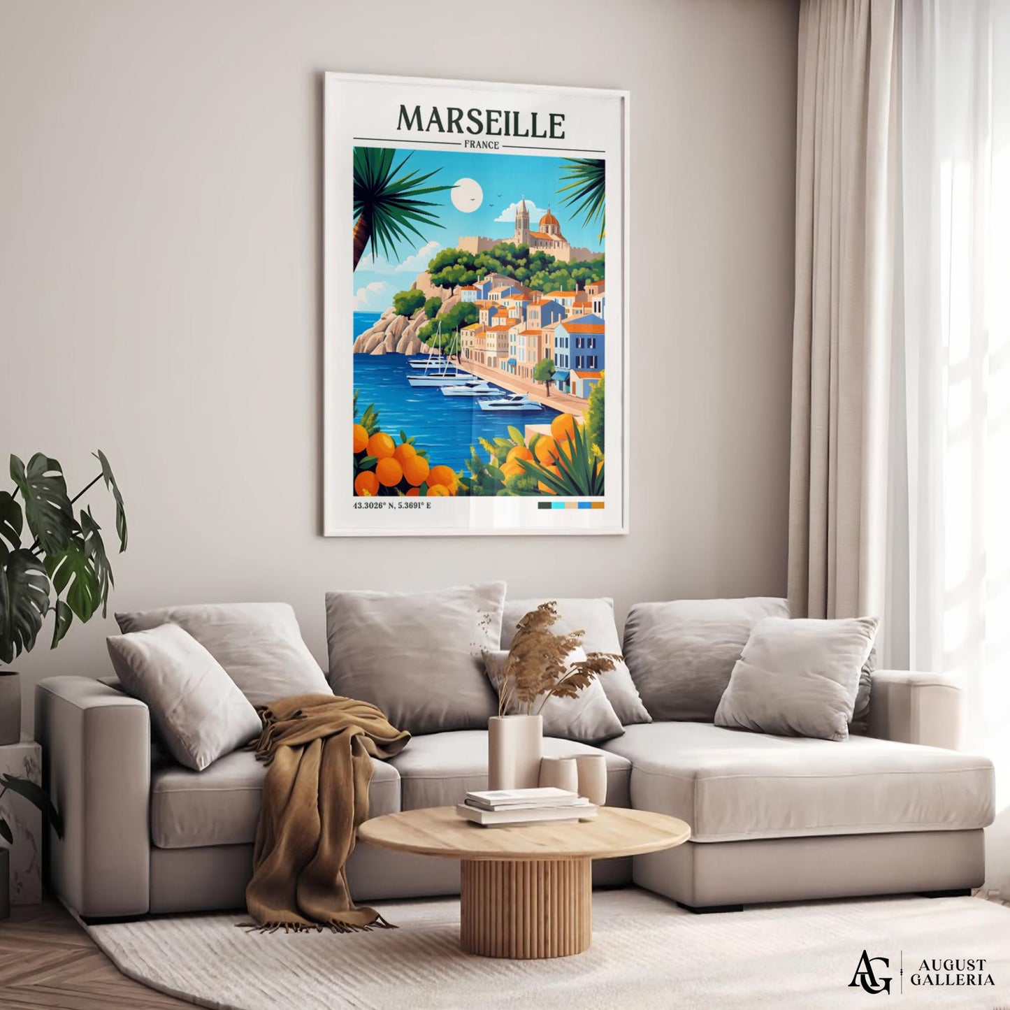 Marseille France Retro Travel Print
