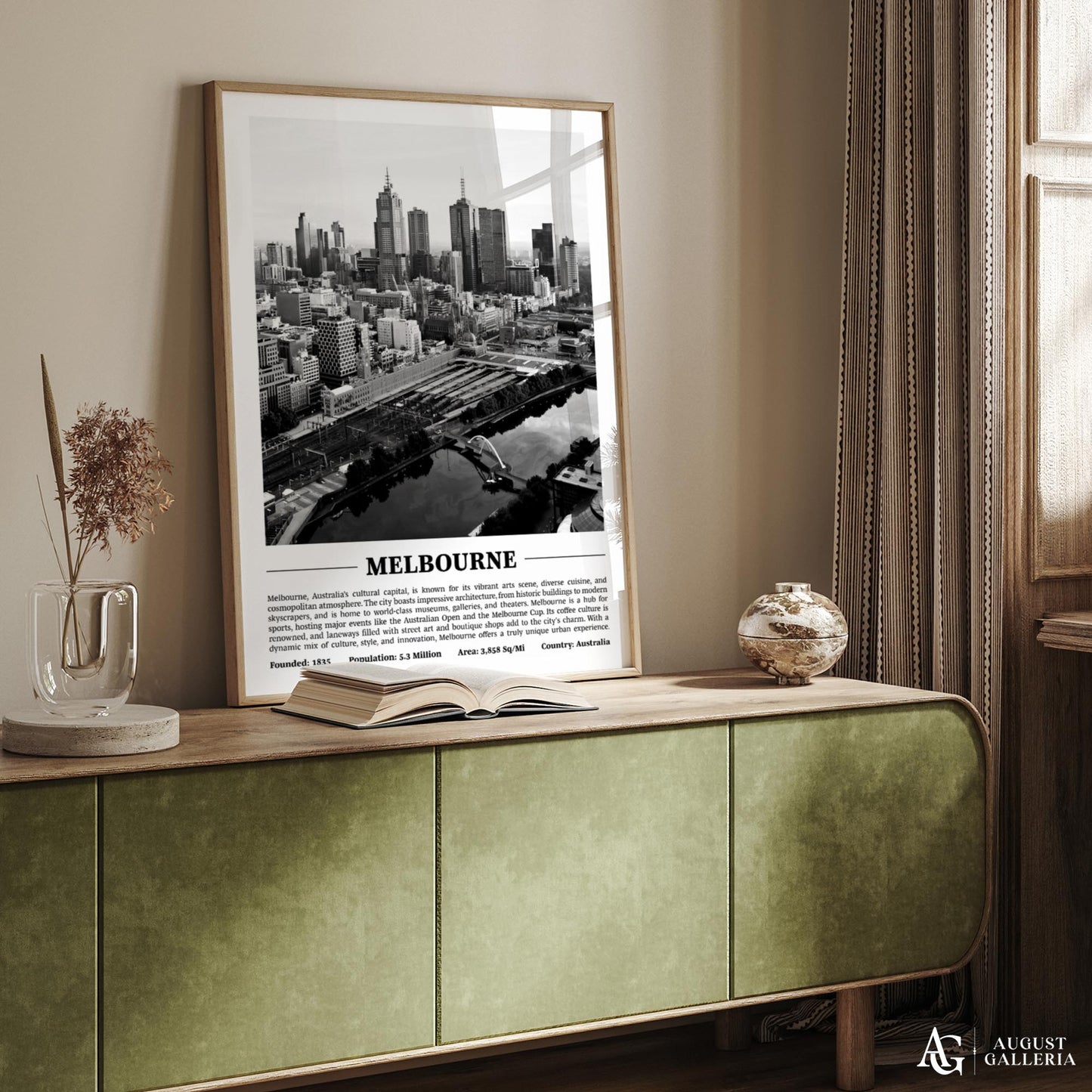 Melbourne Black & White City Print