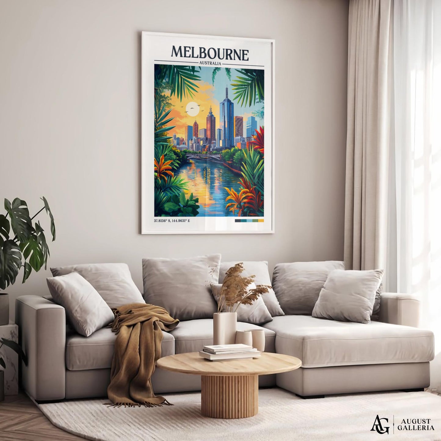 Melbourne Australia Retro Travel Print