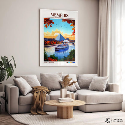 Memphis Tennessee Retro Travel Print