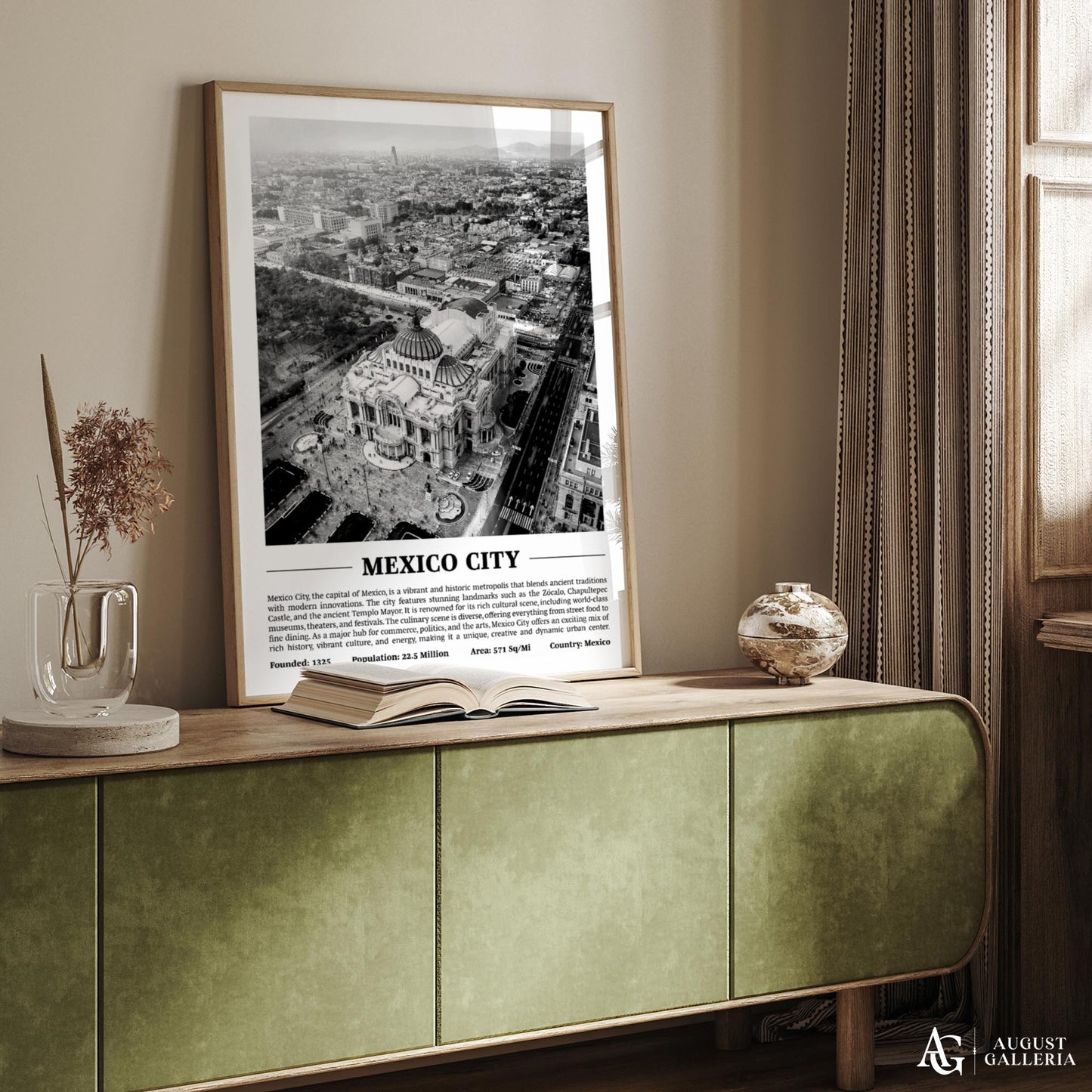 Mexico City Black & White City Print