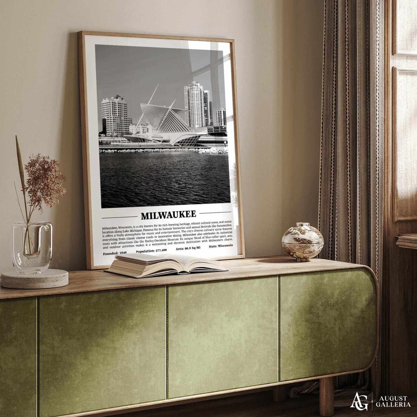 Milwaukee Black & White City Print