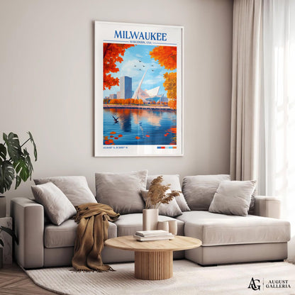 Milwaukee Wisconsin Retro Travel Print