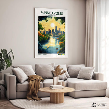 Minneapolis Minnesota Retro Travel Print