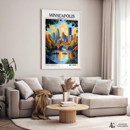 Minneapolis Minnesota Retro Travel Print