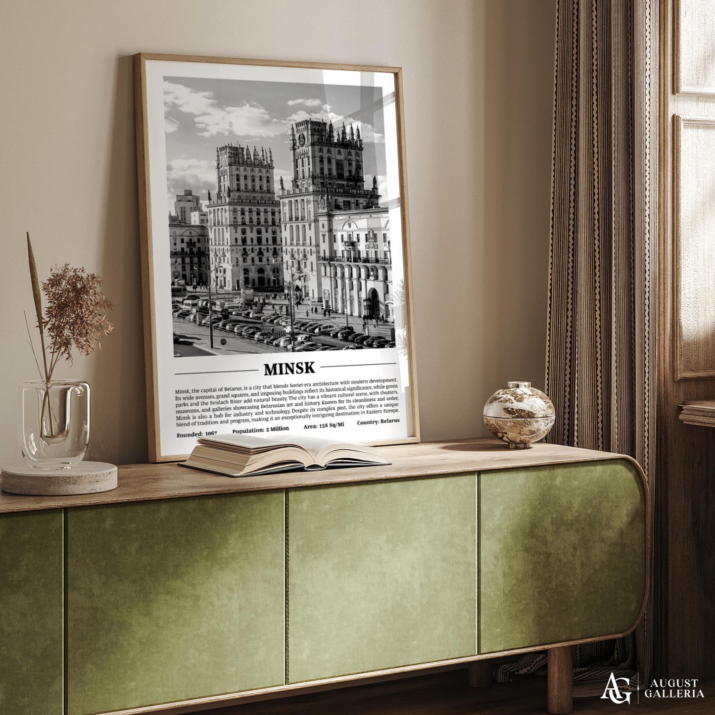 Minsk Black & White City Print