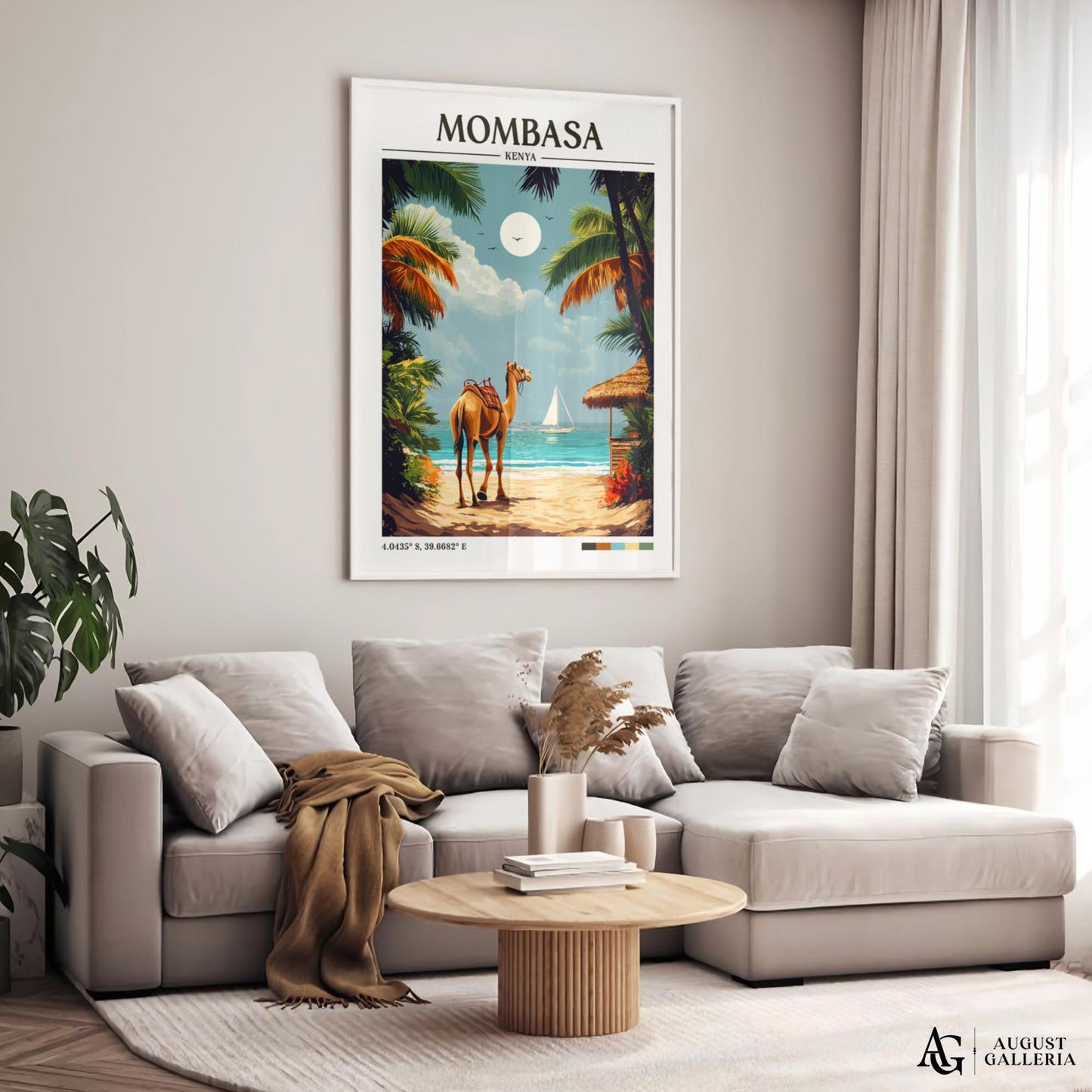 Mombasa Kenya Retro Travel Print
