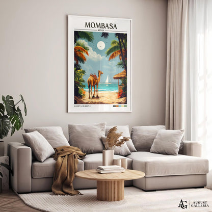 Mombasa Kenya Retro Travel Print