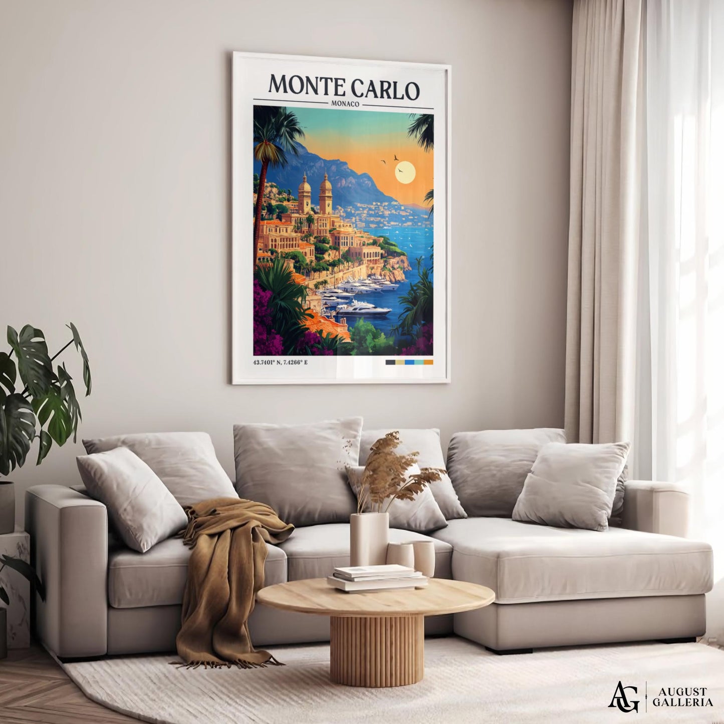 Monte Carlo Retro Travel Print
