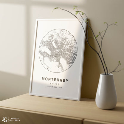 Monterrey Minimalist Map