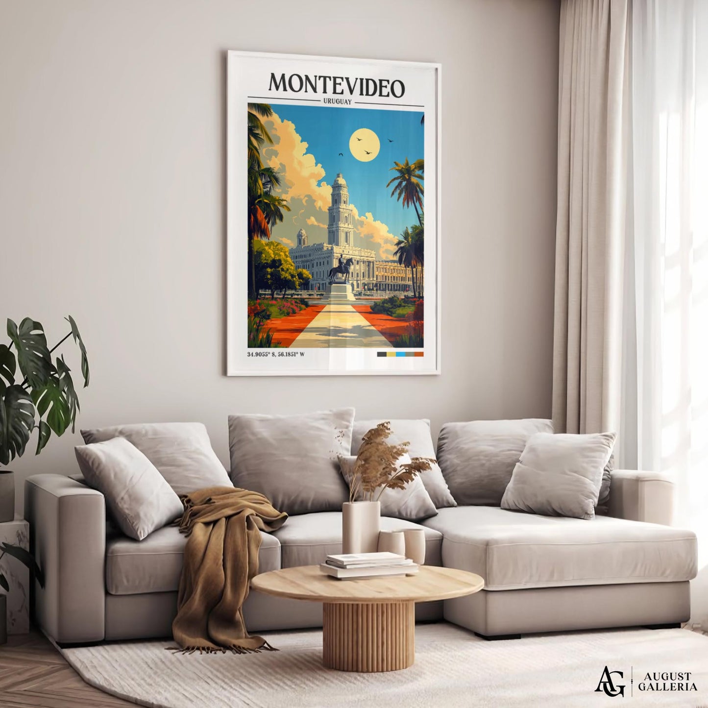 Montevideo Uruguay Retro Travel Print