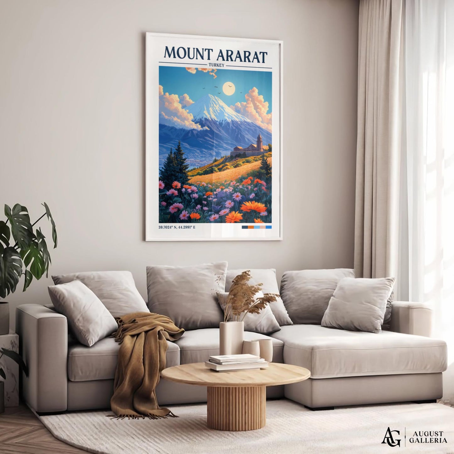 Mount Ararat Retro Travel Print