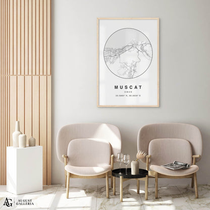 Muscat Minimalist Map