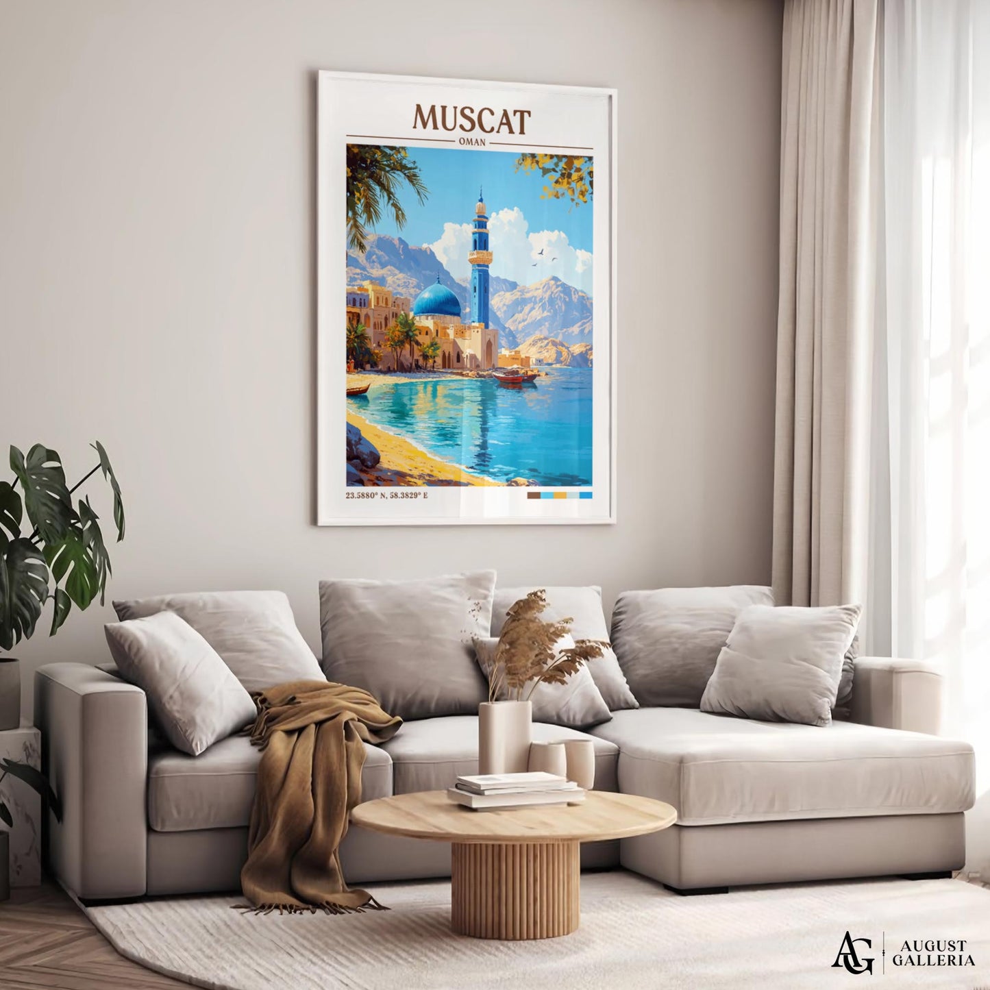 Muscat Oman Retro Travel Print