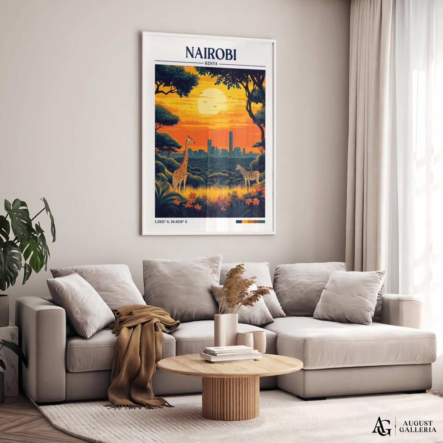 Nairobi Kenya Retro Travel Print