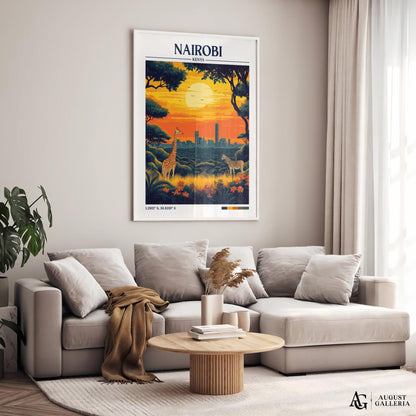 Nairobi Kenya Retro Travel Print