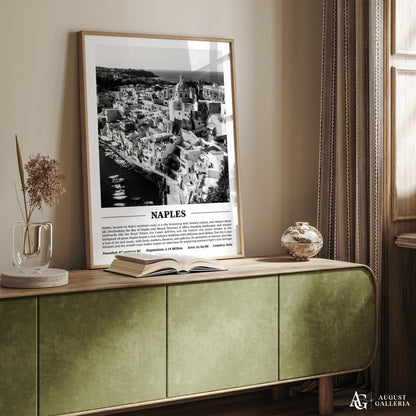 Naples Black & White City Print