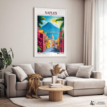 Naples Italy Retro Travel Print