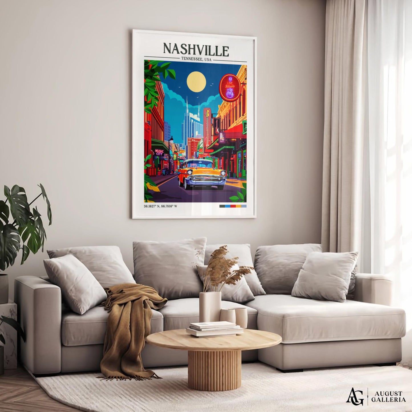 Nashville Tennessee Retro Travel Print