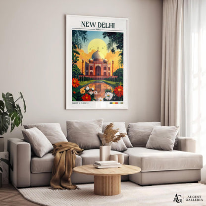 New Delhi Retro Travel Print