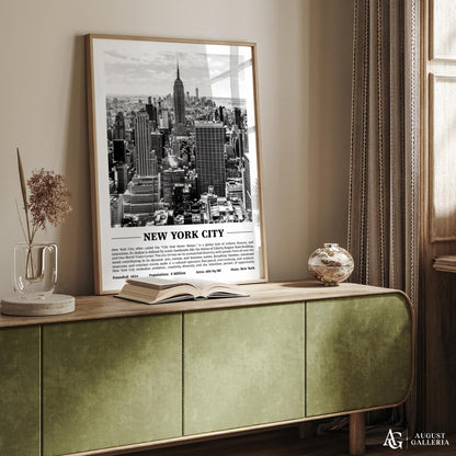 New York City Black & White City Print