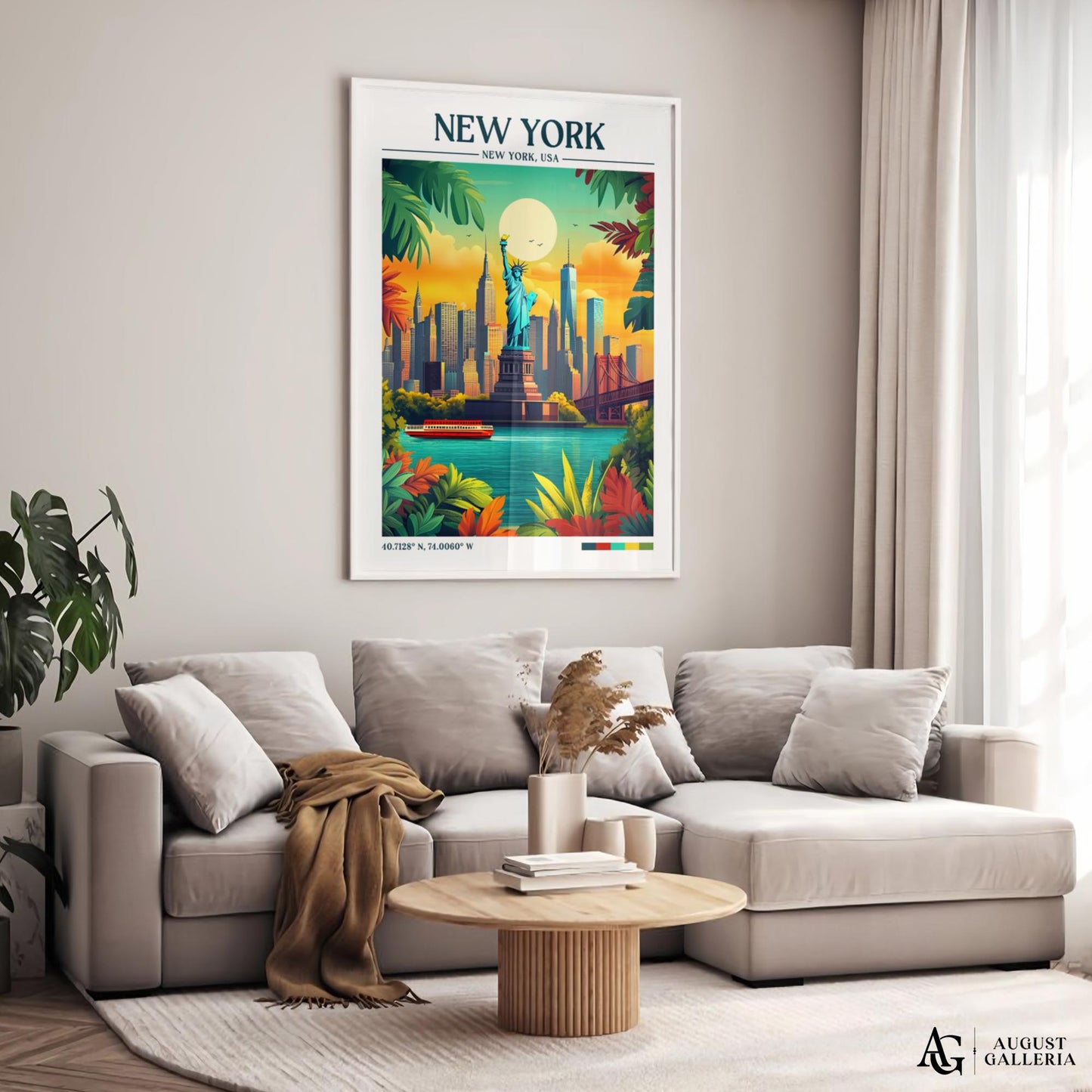 New York Retro Travel Print