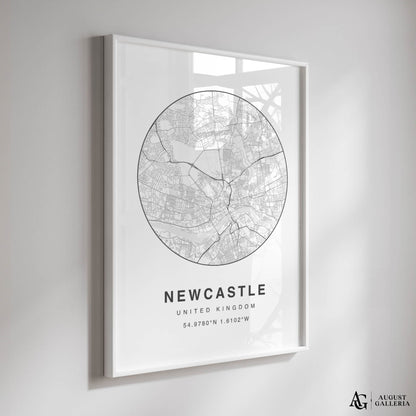 Newcastle Minimalist Map