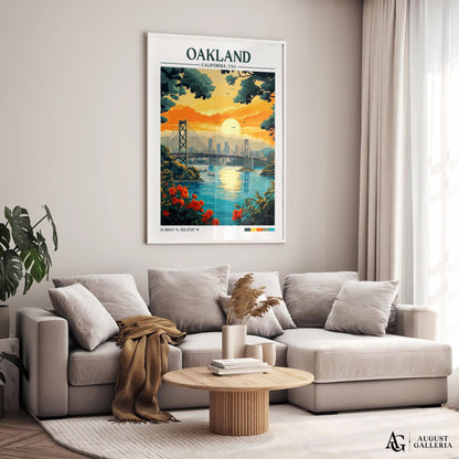 Oakland California Retro Travel Print