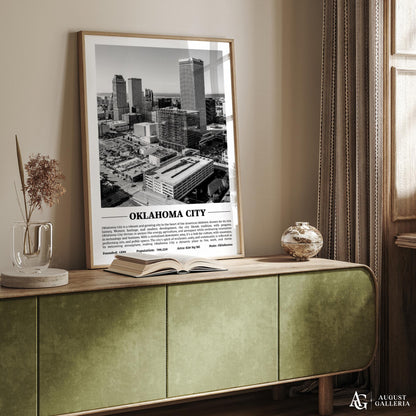 Oklahoma City Black & White City Print