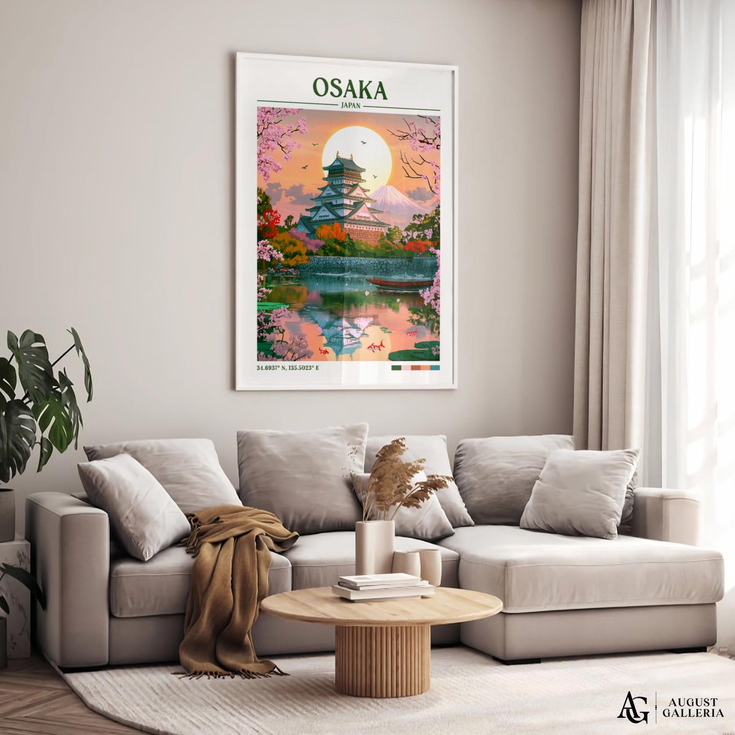 Osaka Japan Retro Travel Print