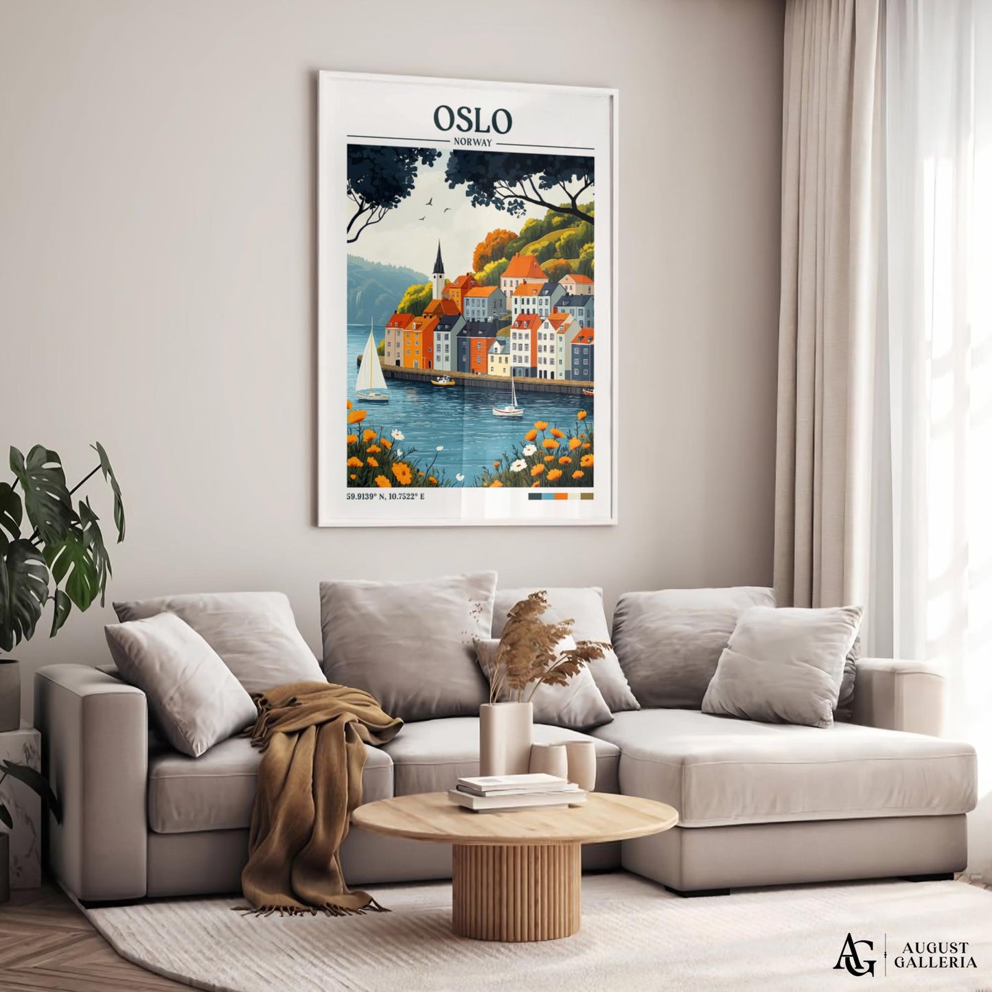 Oslo Norway Retro Travel Print