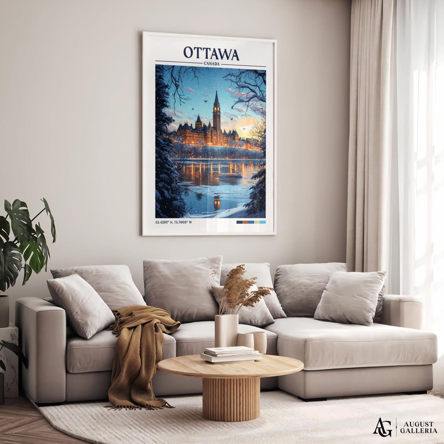 Ottawa Canada Retro Travel Print