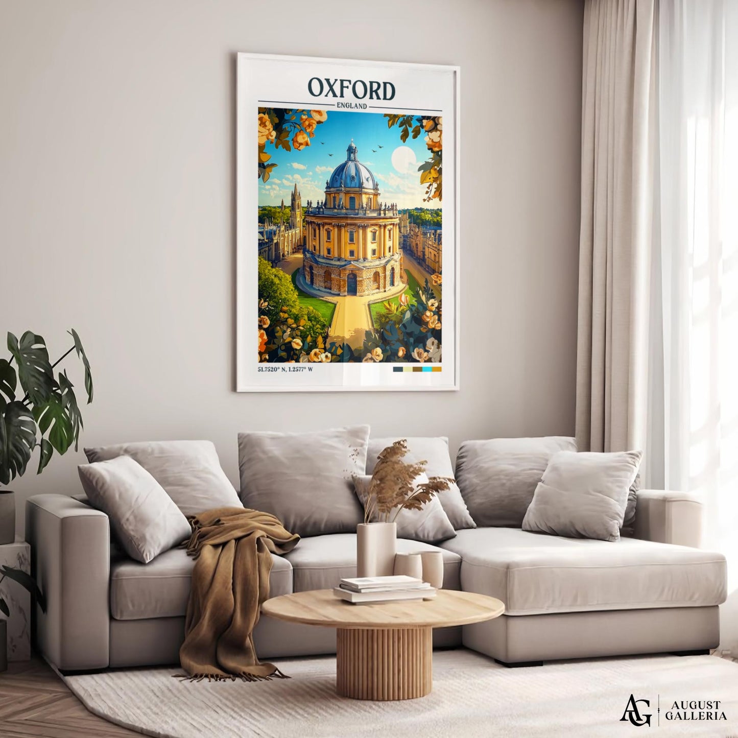 Oxford England Retro Travel Print